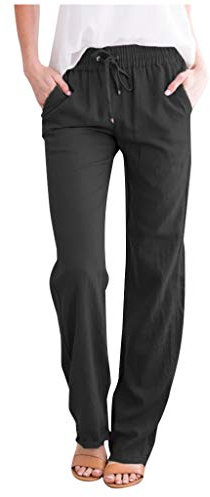 Meine Bestellungen Anzeigen Leinenhose Damen Lang Jogginghose Casual Sommerhose Musselin Hose Weites Bein Stoffhose Sommer Yogahose Große Größen Leinen Hosen Leicht Freizeithose Hohe Taille Trousers