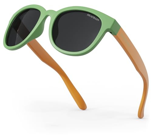 DEAFRAIN Boys Sunglasses for Kids Girls Polarized Child Youth Teen Junior Glasses For Baseball Cycling Running