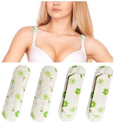4 almohadillas para correas de sostén para sujetador, alivio de molestias en los hombros, almohadillas de protección para el hombro, Flores verdes, Talla única