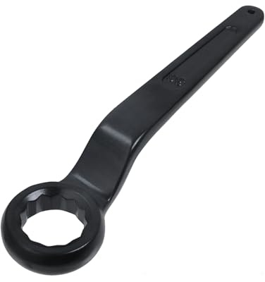 Oedema 36mm Box End Striking Ring Wrench Alloy Steel Single Head Ring Spanner High Neck Hand Tool, Black