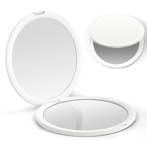 OSDUE Specchio da Viaggio Portatile con Ingrandimento, Specchio da Viaggio a due Lati Trucco, per il trucco Specchios per il truccos professionale bifacciale (10 cm lucido)