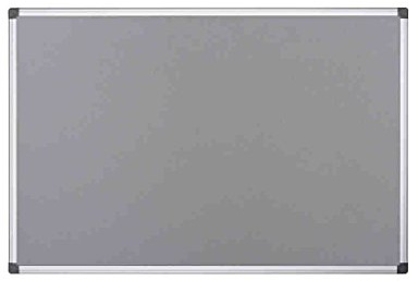 Bi-Office Notice Board Maya, Grey Felt, Aluminium Frame, 240 x 120 cm