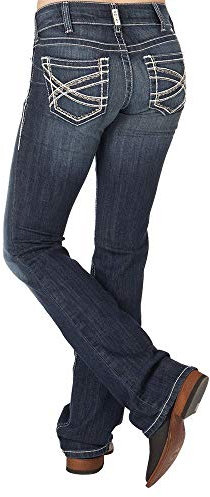 ARIAT Women’s Mid Rise Stretch Entwined Boot Cut Jean Marine