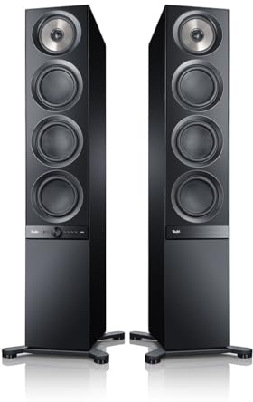Teufel Stereo L Streaming Standlautsprecher - Musikstreaming über WLAN und Bluetooth, Multiroom, LAN, 3-Wege-System, Bassreflex - schwarz