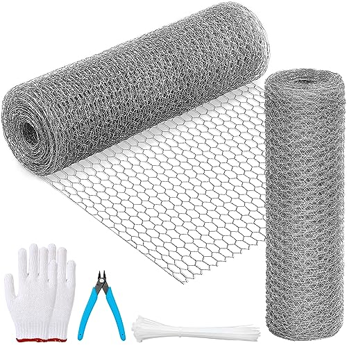 Hasendraht Hühnerzaun Verzinkt Kaninchendraht 40cm x 5.2m Drahtgitter Feinmaschig Maschendraht Sechseck Wühlmausgitter Drahtzaun für Heimwerker und Heimdekore