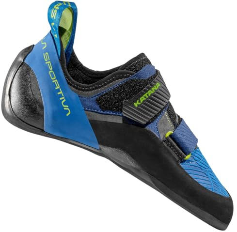 LA SPORTIVA M Katana Blau - Sensibler präziser Leder Herren Kletterschuh, Größe EU 42 - Farbe Electric Blue - Lime Punch