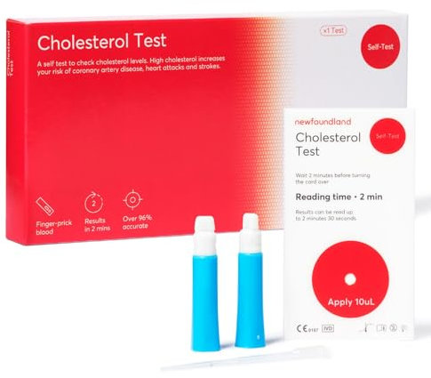 Newfoundland Cholesterol Levels Test Kit - 1 Pack - Lipid Profile Analysis - 99% Accurate Home Test for Total Cholesterol - Blood Sample Testing - CE Certified - Cholesterol Test Kit