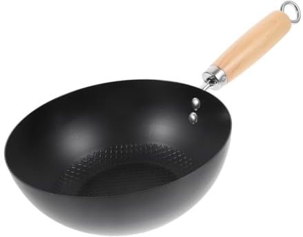 BIUDECO Small Iron Pot Traditional Wok Pan Kitchenware for Stove Cooking for One Egg Frying Mini Frying Pan for Household Use