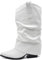 IF Fashion Scarpe Stivaletti Arricciati Da Donna Con Ghetta Risvolto G695 bianco N.39