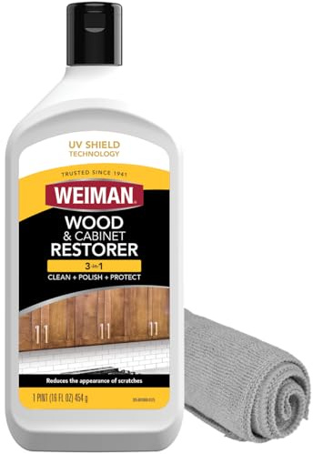 Weiman Wood and Cabinet Restorer 3-In-1 Bundle - Removes Dirt, Residue, Dust, Reduces Scratches, Restore Shine, Prevent Fading, UV Shield Technology, Safe for Antique Wood, Tables, Chairs, Cabinets