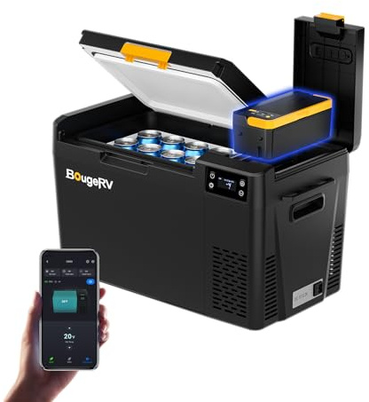 BougeRV Nevera de Compresor CRX3 22L con Batería 240Wh, APP Control, -20°C