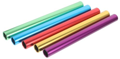 MAGICLULU Lot de 5 Bâtons de Relais en Alliage D'aluminium pour Course de Sprint Athlétisme, Haute Visibilité et Usage Polyvalent pour Entraînements sur Piste