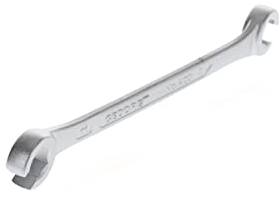 GEDORE Doppelringschlüssel offen, SW 10+11 mm, 15° abgewinkelt, 6-kant, für Bremsleitung, Schraubenschlüssel, 400 10X11