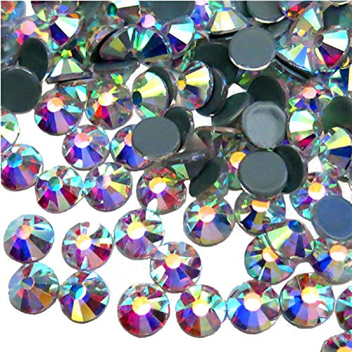 Diamantes de imitación de Jollin, reverso plano y fijación con pegamento, Hotfix Crystal AB, SS20 1440pcs