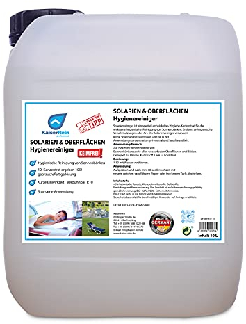 KaiserRein Solarium-Reiniger Solarien-Reiniger, Sonnenbank-Reiniger Hygiene-Reiniger Konzentrat 10 L Kanister
