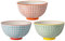 Bloomingville Schalen „Carla“ – 3er Set Retro Dessertschalen Ø 11,5 cm – Keramik Schüsseln in Rot, Blau & Grün – Vintage Design, 280 ml – Mikrowellen- & Spülmaschinengeeignet