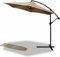 VOUNOT Ampelschirm 300 cm, Sonnenschirm mit Kurbelvorrichtung, Kurbelschirm mit Schutzhülle, Sonnenschutz UV-Schutz, Gartenschirm Marktschirm, Khaki