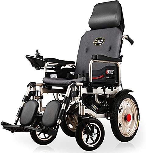 Sedia a rotelle elettrica, telaio in acciaio, pieghevole e portatile, prodotti per la cura degli anziani e veicoli per disabili, reclinabile e riposante, appositamente progettata per persone con