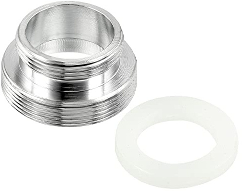 PATIKIL M28*1.0 Mâle à M22*1.0 Mâle Filetage Robinet Adaptateur, Chromé Aérateur Connecteur Raccord pour Jardin Tuyau Eau Filtre Tube, Argent