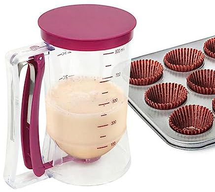 LUCKKY Distributeur de Pâte Intelligent à Crêpes et à Cupcakes, Pancake & Cupcake Batter Dispenser, Distributeur de pâte à crêpes, Doseur de pâte pour 900 ML, Doseur de pâte avec échelle graduée