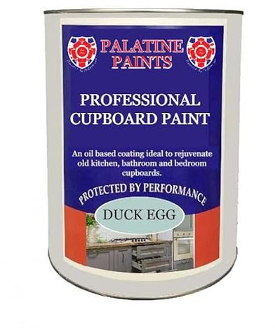 Palatine Professional Cupboard Paint - Satin Finish - Oil Based scratch, scuff & water resistant (5L, Duck Egg)