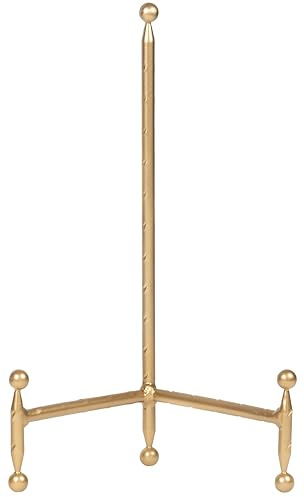Red Co. Decorative Tripod Plate Stand and Art Holder Easel in Gold Finish - 11.5 h