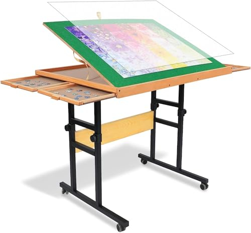 1500-Teile-Puzzletisch mit Beinen, 87 x 64 x 76.8 cm Verstellbare Puzzletische für Erwachsene, 3-Neigungswinkel Tragbares Holz-Puzzlebrett mit 4 Schubladen & Abdeckung, Geburtstagsgeschenk für Mama
