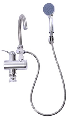 Elektrische Durchlauferhitzer,Elektrische Dusche,360° Drehen Elektrisch Wasserhahn mit Dusche,Silikon-Wasserlöcher,Keramische Spule,Elektrischer Wasserhahn für Haushalte,Hotels,Bad,Küche