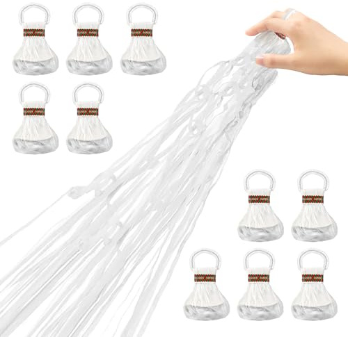 10 serpentinas blancas para fiestas, hechas a mano, para cumpleaños, bodas, Navidad, carnaval y graduaciones | sin desorden
