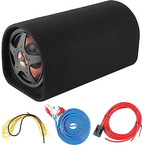 Culnflun 12V Auto Subwoofer Bass Speaker Amplificatore Audio Potente audio di basso per auto Modifica audio ABS in pelle nera 43x25x24cm