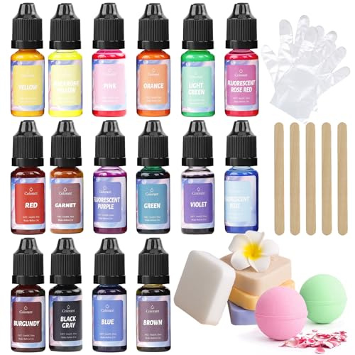 DEWEL Coloranti per Sapone 16 Colori, Colori Coloranti per Sapone Liquido