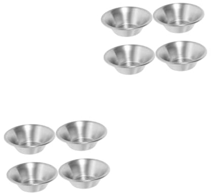 DOITOOL 8 Piezas Molde Tartaletas de Huevo de Acero Inoxidable Antiadherente Compacto y Resistente para Mini Tartas Pasteles y Muffins Apto para Horno Doméstico
