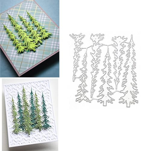 6pcs/Set Christmas Tree Metal Die Cuts, Pine Tree Plant Frame Stencils DIY Crafts Cards Cutting Dies Cuts for DIY Embossing Card Making Photo Decorative Paper Dies Scrapbooking