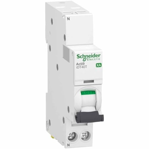 Schneider Electric - Acti9 iDT40T XA - disjoncteur modulaire - auto/vis - 1P+N 10A courbe C - 6kA - A9PE2610