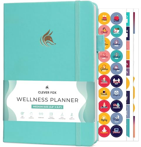 Clever Fox Wellness Planner & Food Journal for Weight Loss, A5 Turquoise