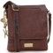 Catwalk Collection Handbags - Women's Leather Anti Theft Crossbody Bag - Medium Messenger Bag - Adjustable Shoulder Strap - Anja - Brown