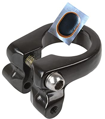 M-Wave Racky Alu - Sitzrohrklemme Sattelklemme Schwarz 34,9 mm inkl. Schlauchflicken