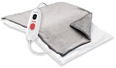 Ufesa Flexy Heat EP Almohadilla Térmica Eléctrica, Manta Eléctrica Lumbar, Esterilla Eléctrica, 100W, 3 Niveles de Temperatura, Apagado Automático, Interior Impermeable, Funda Lavable, Gris, 40x30cm