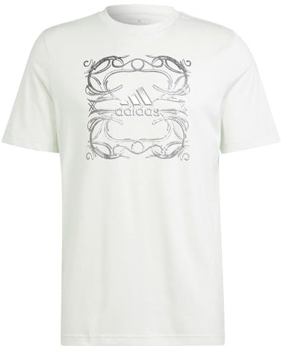 adidas Herren Metallic Graphic Tee T-Shirt, Crystal Jade, L