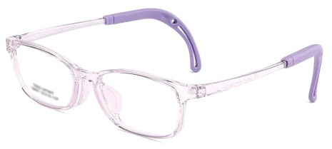 QYAJS Marco de gafas para niños, marco de gafas ópticas TR90 flexible, flexible, flexible, de una sola pieza, gafas seguras para niñas y niños, Morado, Medium
