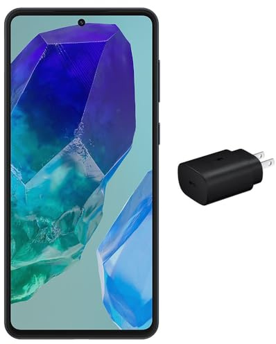 Samsung Galaxy M55 5G Dual SIM (256GB, 8GB) 6.7 120Hz AMOLED, Snapdragon 7, 50MP 4K Camera, 4G Volte (GSM Unlocked for T-Mobile, Global) International Model M556E/DS (25W Fast Charger Bundle, Black)