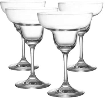 Supercap - verres à margarita | Verres à vin transparents pour cocktails | Verres de bar classiques | Parfaits pour la maison, les restaurants et les fêtes (4pcs)