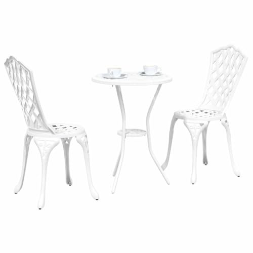 vidaXL Juego Bistro de Jardín 3 uds. Aluminio | Ideal para darle un toque a tus áreas afuera, Hecho de aluminio pintado, Diseño que te hace sentir a gusto