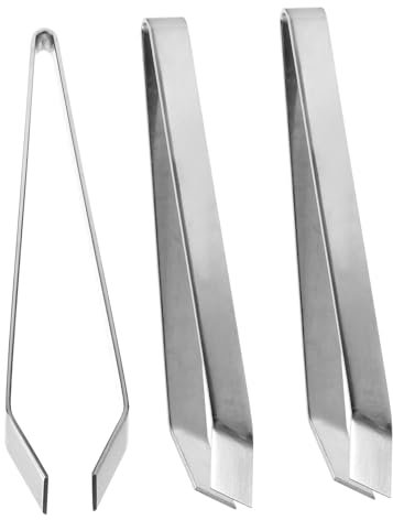 CONGARTENO 3 Pezzi Plucker in Acciaio Inossidabile Impugnature Pinzetta Di Precisione Pinzette Per Ossa Di Salmone Pinze Per Lische Di Pesce Osso Rimuovere Spiumatura Pescare Argento Silver