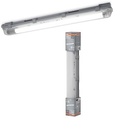 OSRAM Submarine lampada per ambienti umidi con sensore di movimento integrato 60cm 8W, lampada LED grigia, protezione IP65, per magazzini e garage