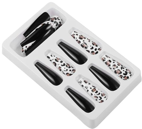 FRCOLOR 24pcs Long False Nails Full Cover Fake Nails Lightweight Fashionable Abs for Women at Home Personal Use