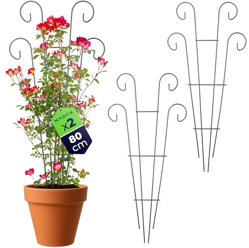 KADAX Griglie in metallo, 36 x 80 cm, 2 pezzi, traliccio per piante rampicanti come rose e clematide, traliccio per giardino, balcone e terrazza, griglia per piante in acciaio
