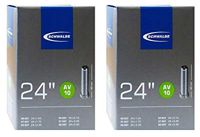 Schwalbe AV10 Chambre à air Mixte, Noir, 24 inch x 1.5 (40mm Schrader Valve) - Lot de 2
