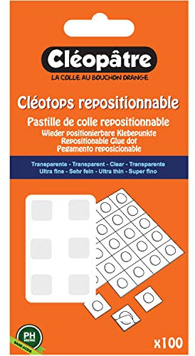 Cléopâtre - Cléotops 100 pastilles de colle transparentes repositionnables