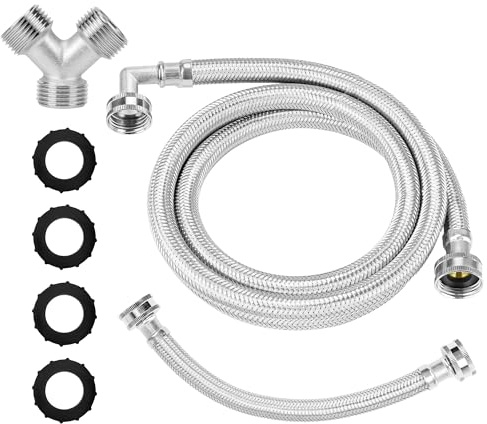6FT Steam Dryer Hose Kit - with 90 Degree Elbow, 1ft Inlet Adapter and Brass Y Connector, Premium Steam Dryer Installation Kit Fit All Steam Dryers by Cenipar